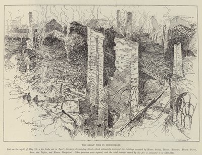 The Great Fire in Bermondsey by Henry Charles Seppings Wright